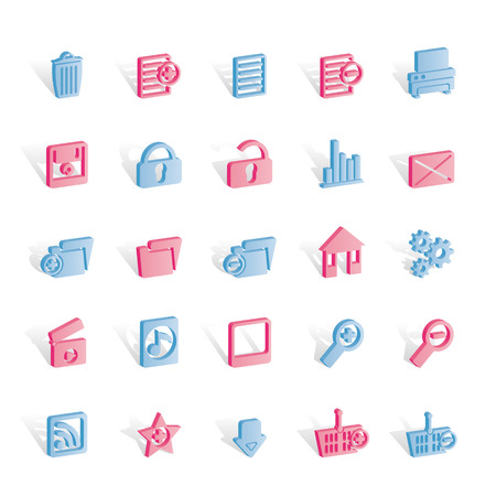 25 Detailed Internet Icons - Vector Icon Setのイラスト素材