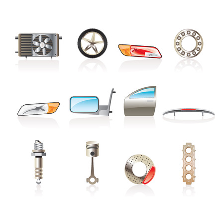Realistic Car Parts and Services icons - Vector Icon Set 1のイラスト素材