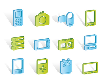 technical, media and electronics icons のイラスト素材
