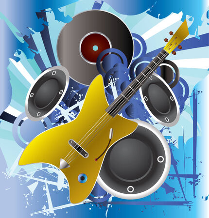 Music background with guitarのイラスト素材