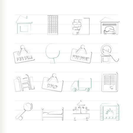 Real Estate icons のイラスト素材