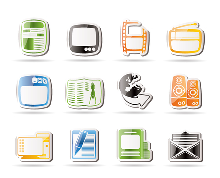 Simple Media icons - Vector Icon Setのイラスト素材