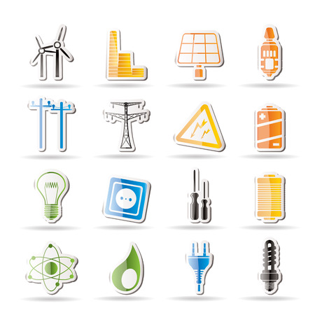 Simple Electricity,  power and energy icons のイラスト素材