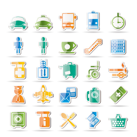 Airport, travel and transportation icons  のイラスト素材