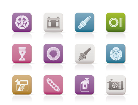 Car Parts and Services icons のイラスト素材