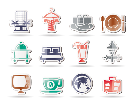 Hotel, motel and holidays iconsのイラスト素材