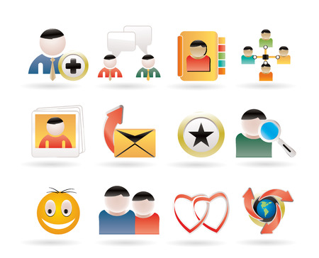 Internet Community and Social Network Icons のイラスト素材