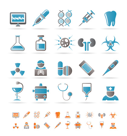 Healthcare, Medicine and hospital icons - vector icon setのイラスト素材