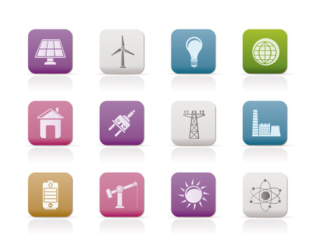 power, energy and electricity iconsのイラスト素材