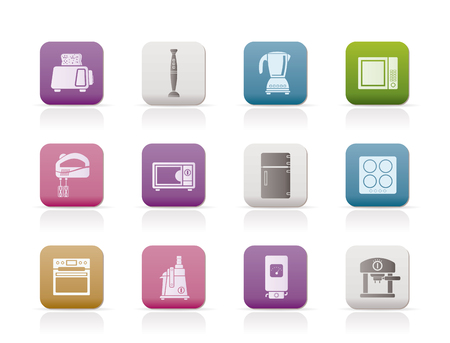 Kitchen and home equipment iconsのイラスト素材