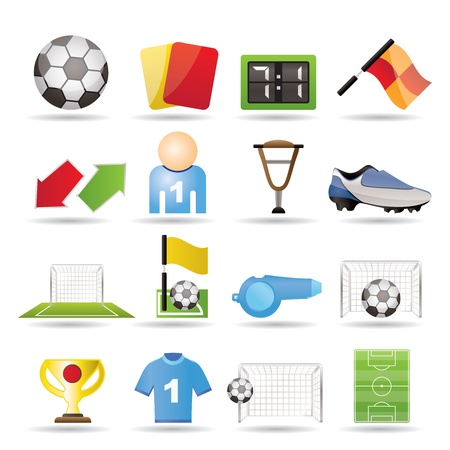 football, soccer and sport icons - vector icon setのイラスト素材