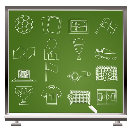 football, soccer and sport icons - vector icon setのイラスト素材