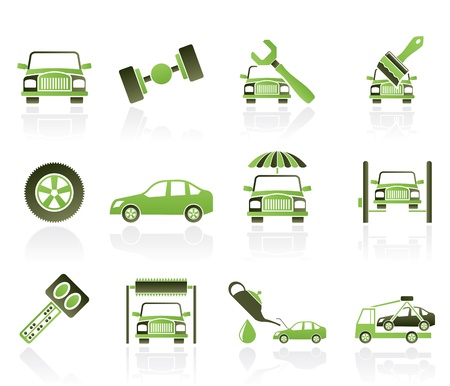 auto service and transportation icons - vector icon setのイラスト素材