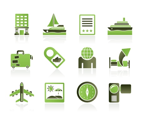 Travel, vacation and holidays icon - vector icon setのイラスト素材