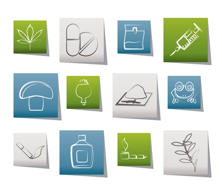 Different kind of drug icons のイラスト素材