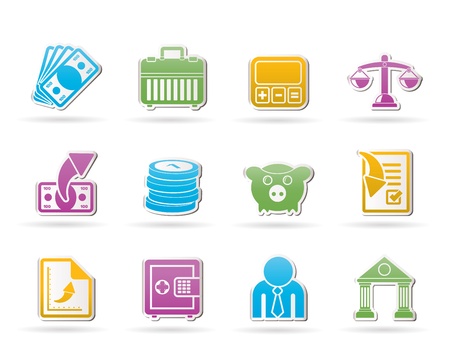 Bank, business and finance icons のイラスト素材
