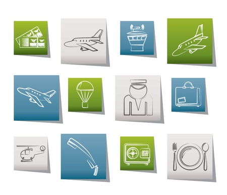Airport and travel icons - vector icon setのイラスト素材