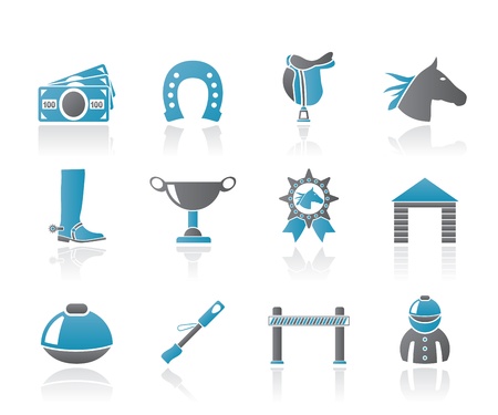 Horse Racing and gambling Icons - vector icon setのイラスト素材