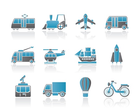Travel and transportation icons - vector icon setのイラスト素材