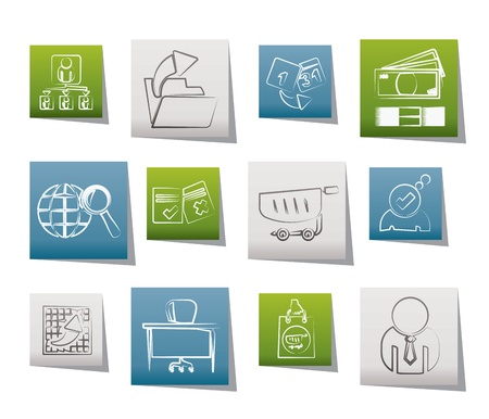 Business,  Management and office icons - vector icon setのイラスト素材