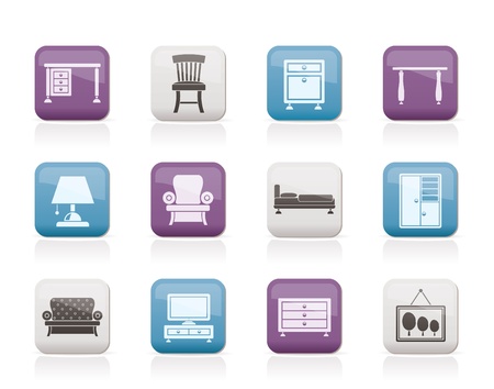 Home Equipment and Furniture icons - vector icon setのイラスト素材