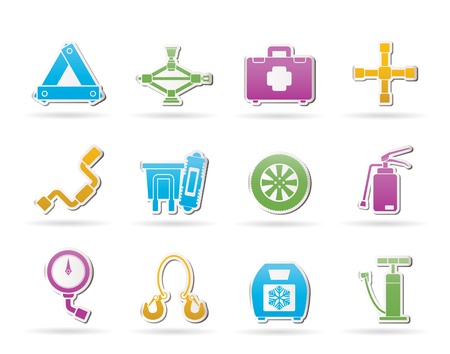 car and transportation equipment icons - vector icon setのイラスト素材