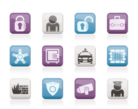 social security and police iconsのイラスト素材