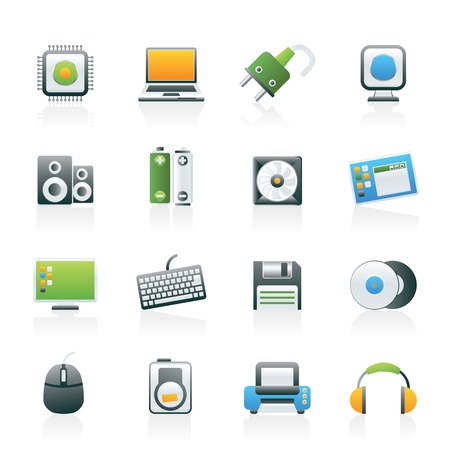 Computer Items and Accessories icons - vector icon setのイラスト素材