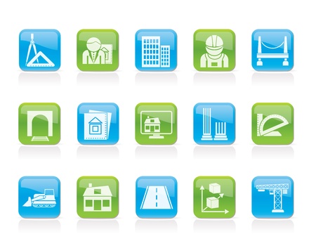 architecture and construction icons - vector icon setのイラスト素材