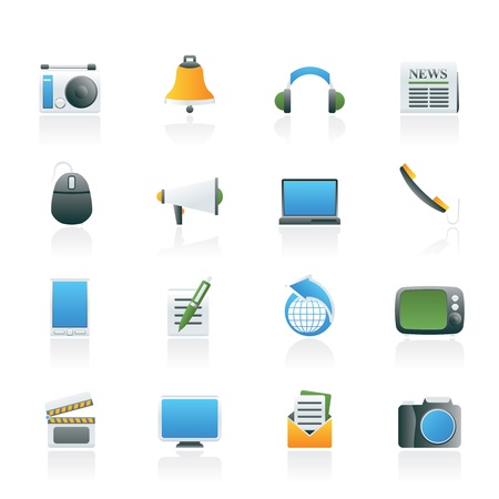 Communication and media icons - vector icon setのイラスト素材