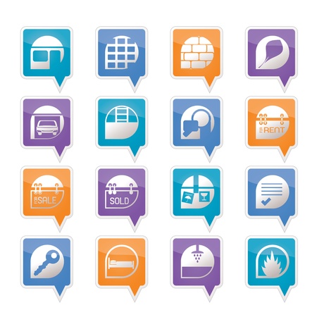 Simple Real Estate icons - Vector Icon Setのイラスト素材