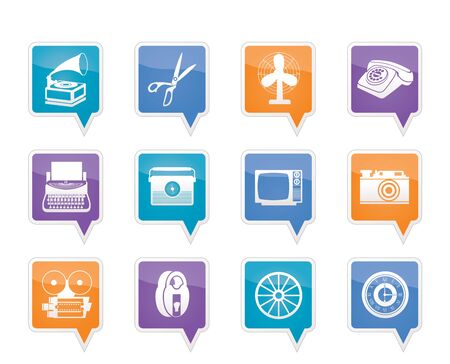 Retro business and office object iconsのイラスト素材