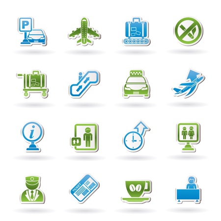Airport and transportation icons - icon setのイラスト素材