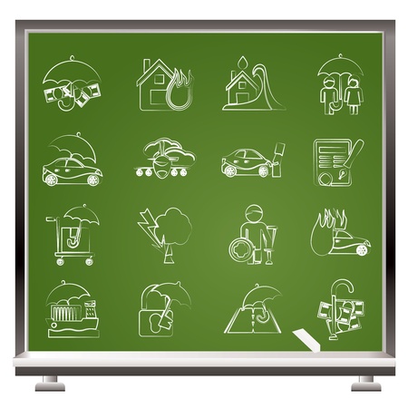 Insurance and risk icons - vector icon setのイラスト素材