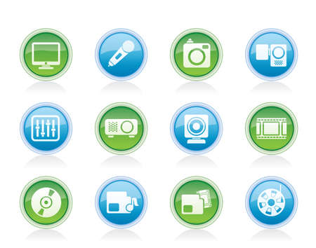 Media equipment icons - vector icon setのイラスト素材