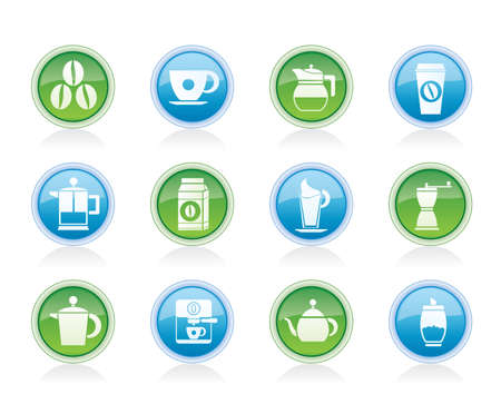 coffee industry signs and icons - vector icon setのイラスト素材