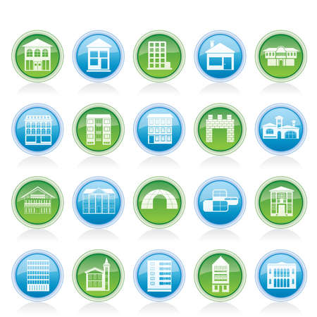 different kinds of houses and buildings - Vector Illustrationのイラスト素材