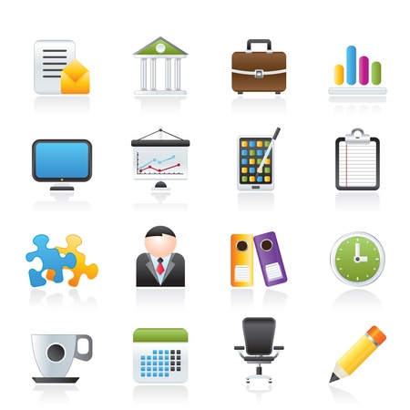 Business and office icons - vector icon setのイラスト素材