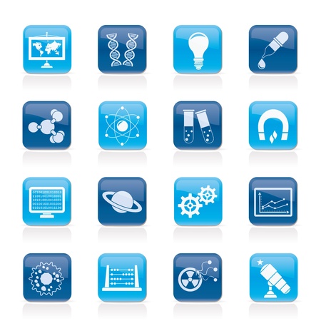science, research and education Icons - Vector Icon setのイラスト素材