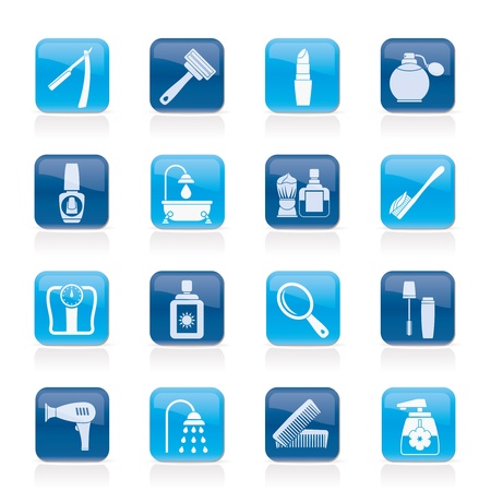 body care and cosmetics icons - vector icon setのイラスト素材