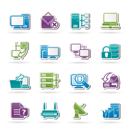 Computer Network and internet icons - vector icon setのイラスト素材