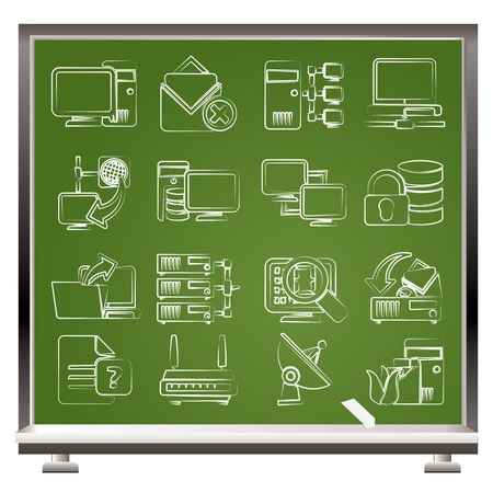 Computer Network and internet icons - vector icon setのイラスト素材