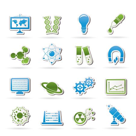 science, research and education Icons - Vector Icon setのイラスト素材
