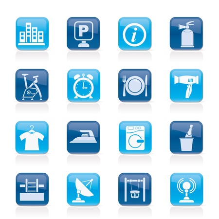 Hotel and travel icons - vector icon setのイラスト素材