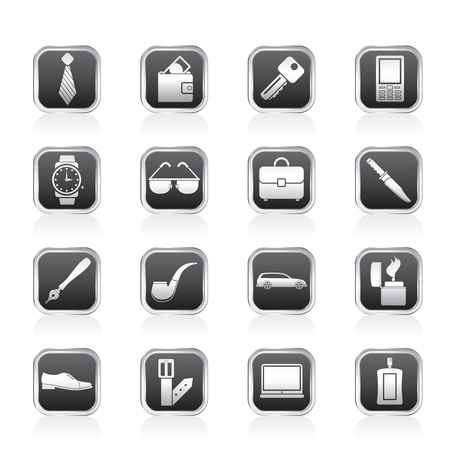 man accessories icons and objectsのイラスト素材