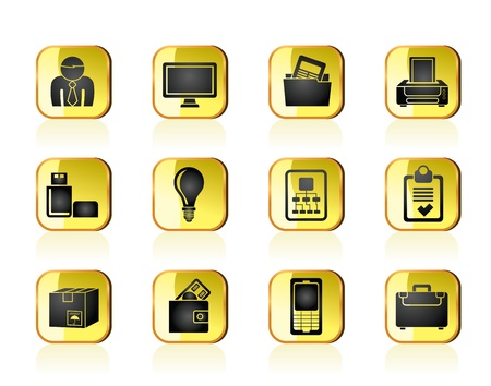 Business and office equipment icons - vector icon setのイラスト素材