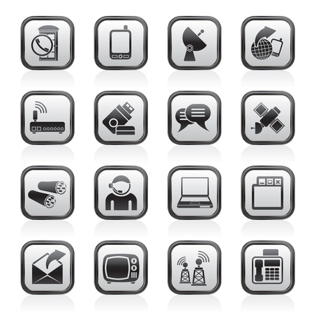 Communication, connection  and technology icons - vector icon setのイラスト素材