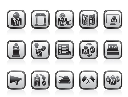 Politics, election and political party icons - vector icon setのイラスト素材