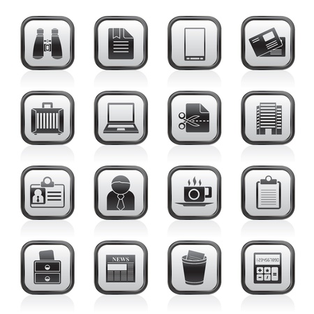 Business and office elements icons - vector icon setのイラスト素材