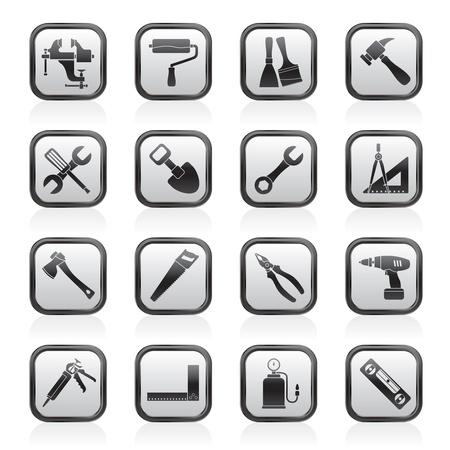 Building and Construction work tool icons - vector icon setのイラスト素材